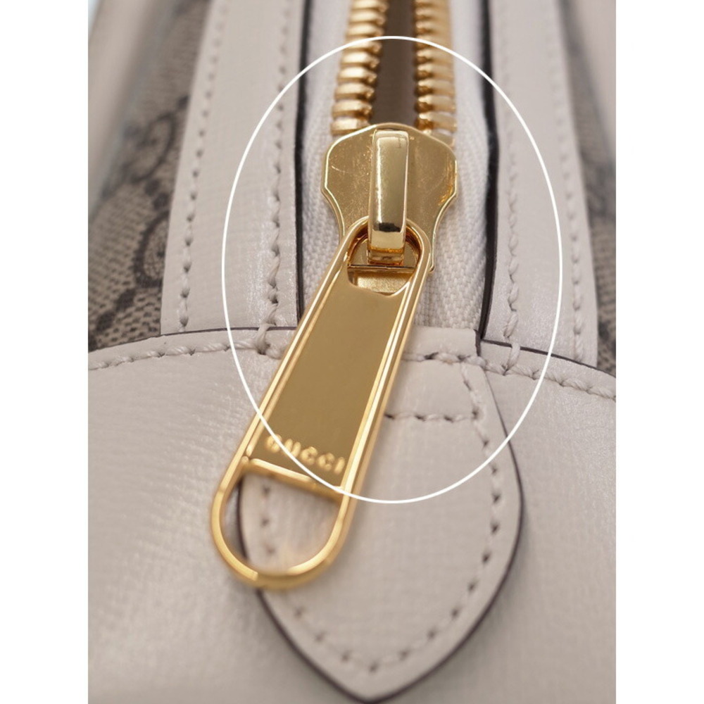 Gucci Horsebit 1955 Top Handle Bag beige ebony GG Supreme canvas white - Picture 8 of 9